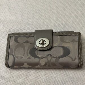 Coach Charcoal Signature Key & Card Holder